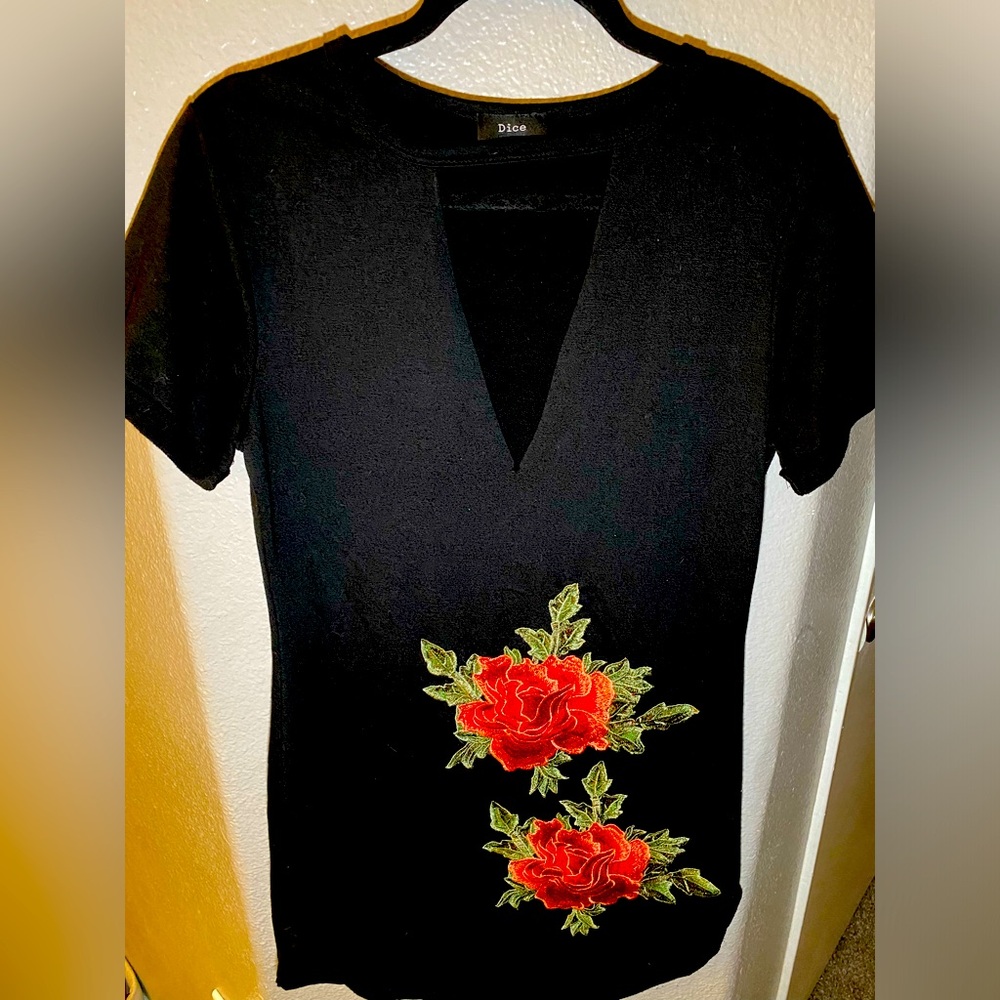 Black Dress with a Rose